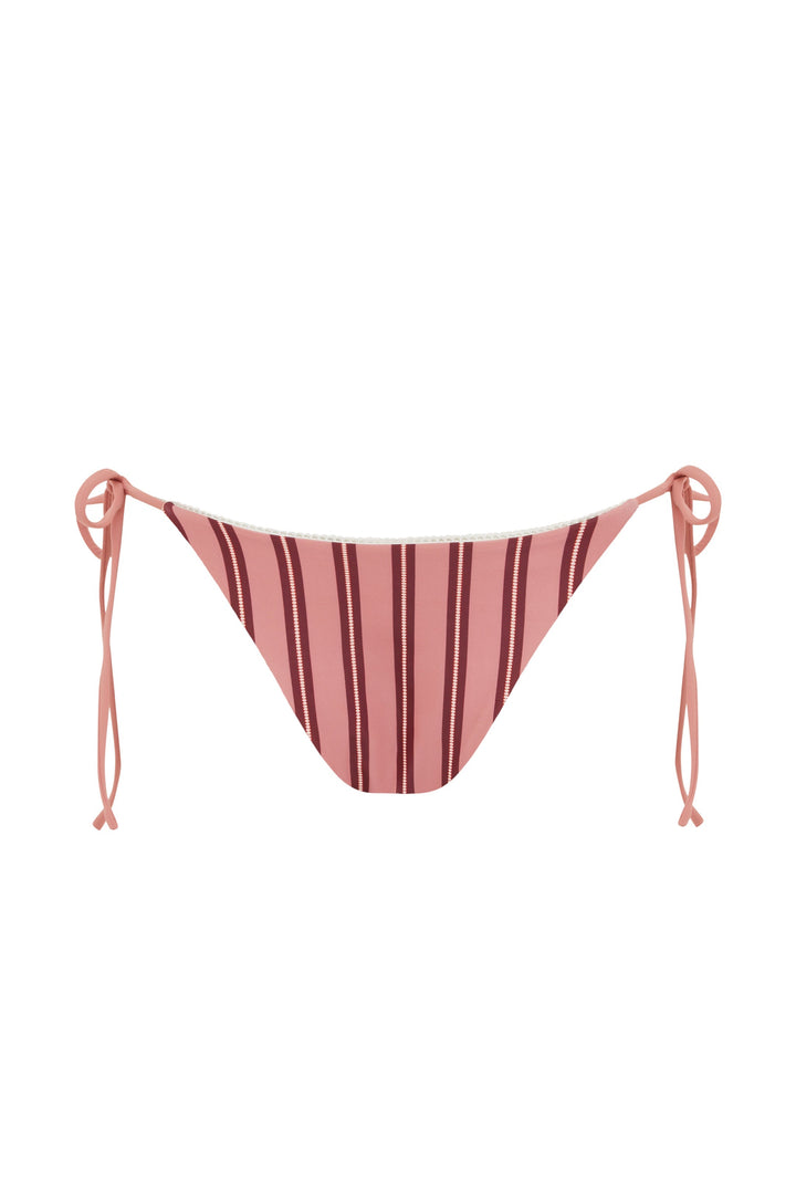 Juni Yüksek Bel Bikini Takımı | Pembe Çizgili Tasarım
