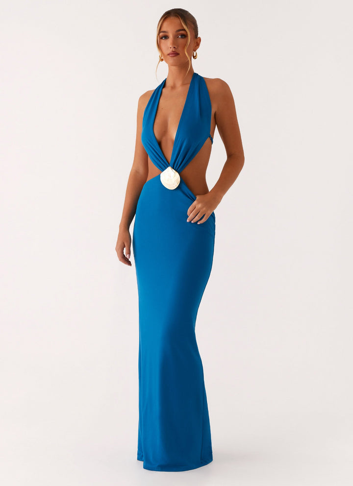 Kraliyet Mavisi Flossy Maxi Elbise