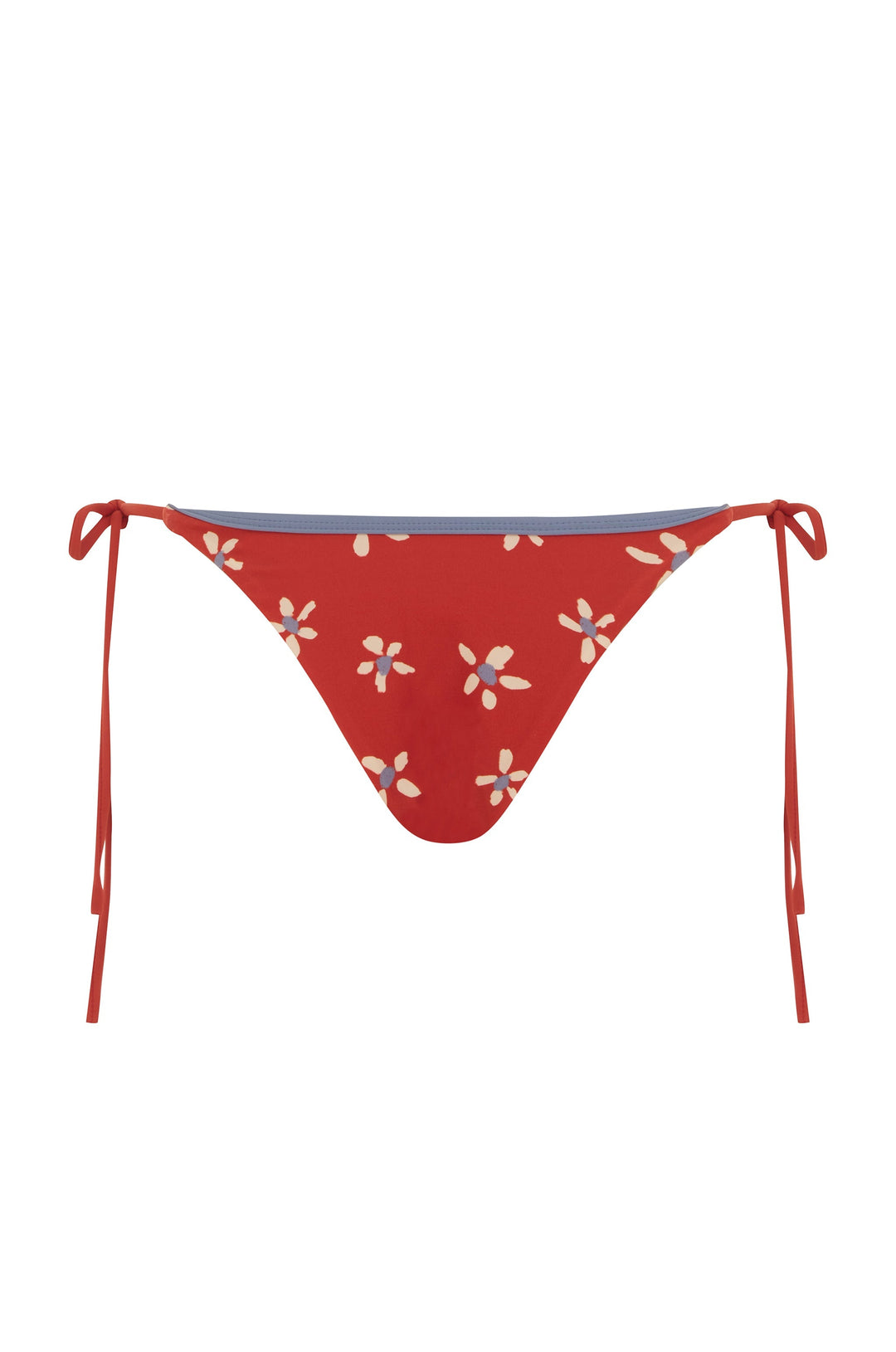 Yüksek Bel Kırmızı Çiçekli Juni Bikini Takımı