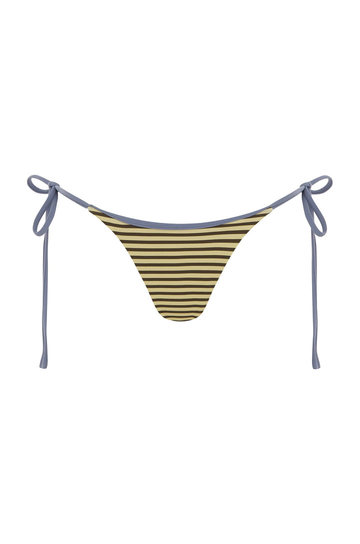 Yüksek Bel Sarı Çizgili Juni Bikini Takımı