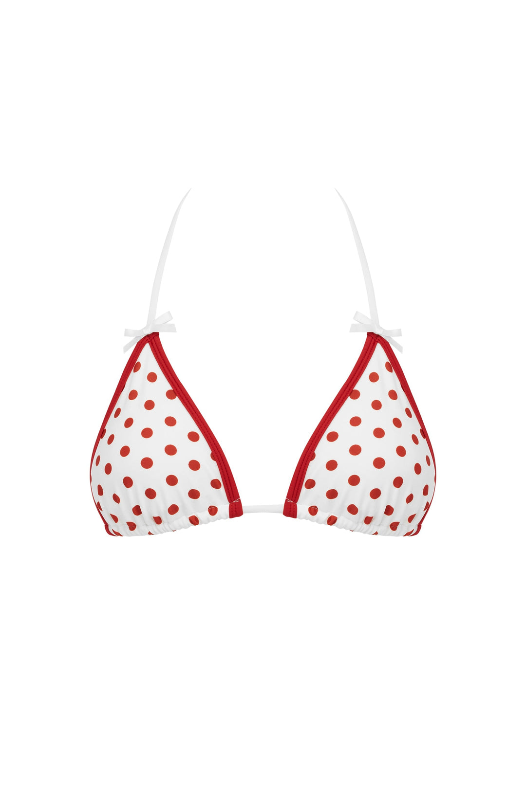 Yüksek Bel Kırmızı/Beyaz Puantiye Bikini Takımı